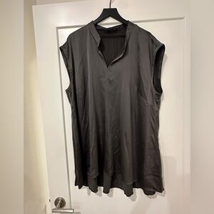 Eileen Fisher Charcoal Sleeveless Silk Blend Tunic